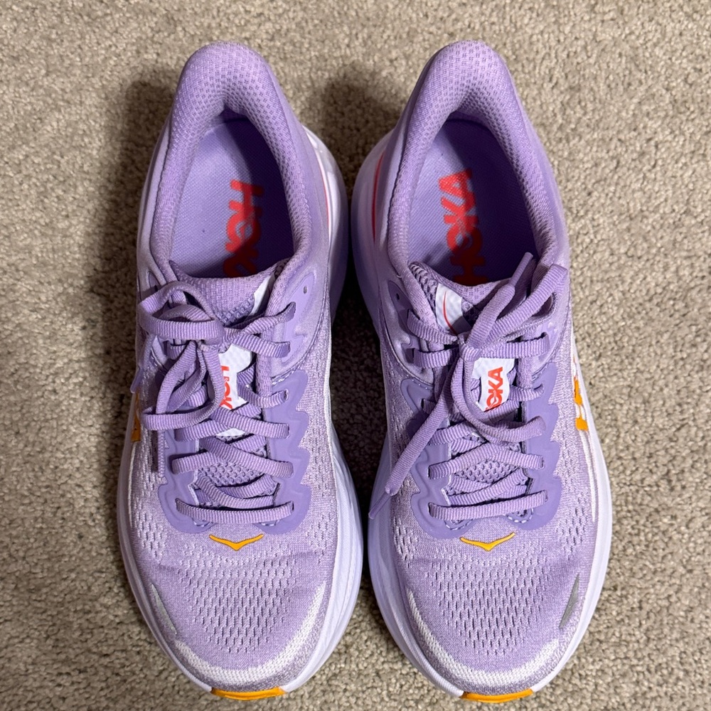 Hoka Women's Lavender and Yellow Athletic Shoes